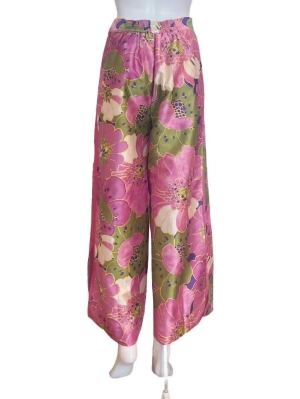 Frances Valentine African Daisy Palazzo Pants Wide Leg Floral Size 8 - Picture 5 of 5